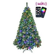 Bringstar 6ft Pre Lit Smart Christmas Tree with 280 Multi-Color LED Lights, App Controlled Artificial Xmas Tree with Music Sync and Easy Assembly